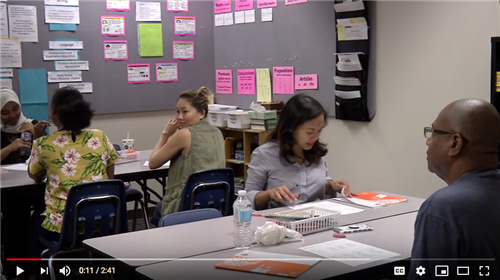 Video in Metro North adult basic education classroom 